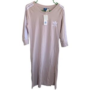 🆕 Adidas 3 Stripe Midi Dress Lavender Size Large